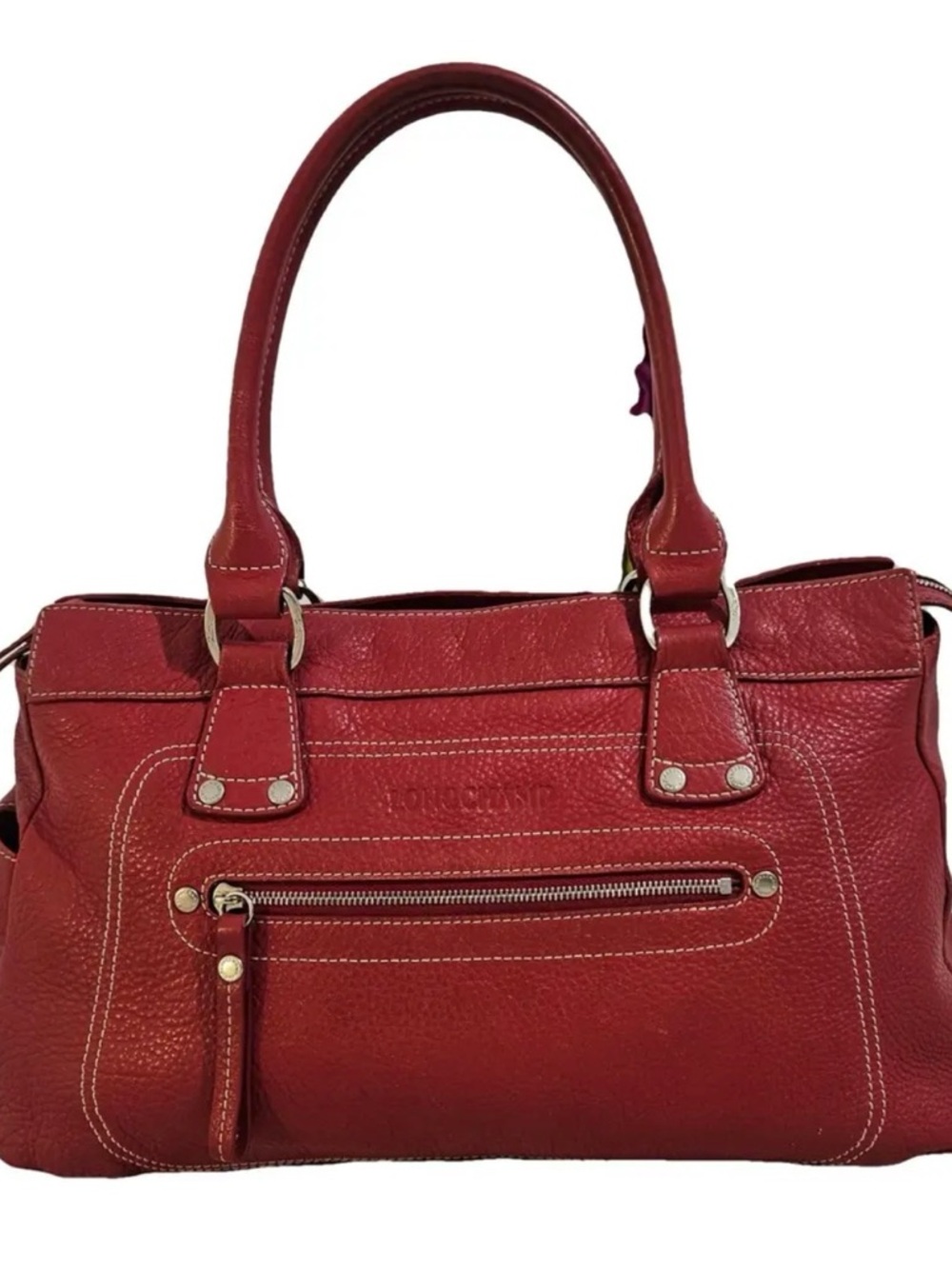 Longchamp Red Leather Shoulder Bag vintage katemoss 2000s